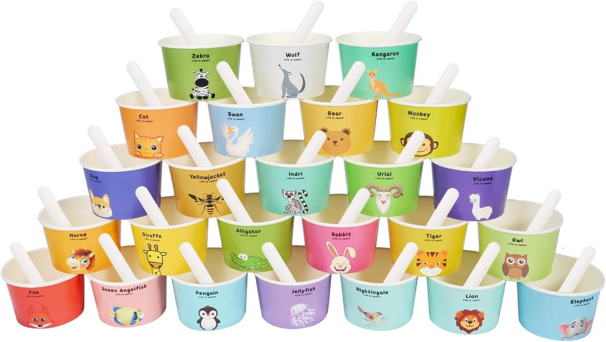 Generic Paper Ice Bowls, Set of 35 Disposable Ice Bowls for Hot or Cold Food (50) - ShopVlot