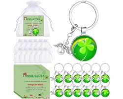 Kasyat Set of 12 lucky gifts, including 12 lucky charms, key chains, 12 angel keyrings, 12 greeting cards and 12 white - ShopVlot