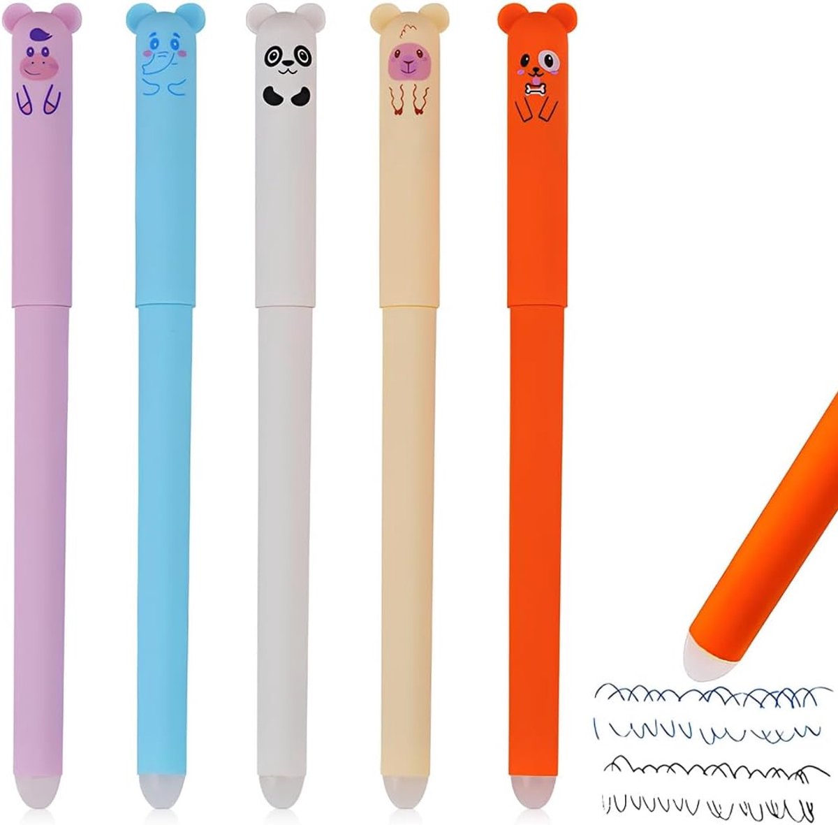 Uitwisbare gelpennen, 5 stuks, 0,5 mm gelpen, Kawaii dierdesign, uitwisbare pen, school kantoorbenodigdheden - ShopVlot