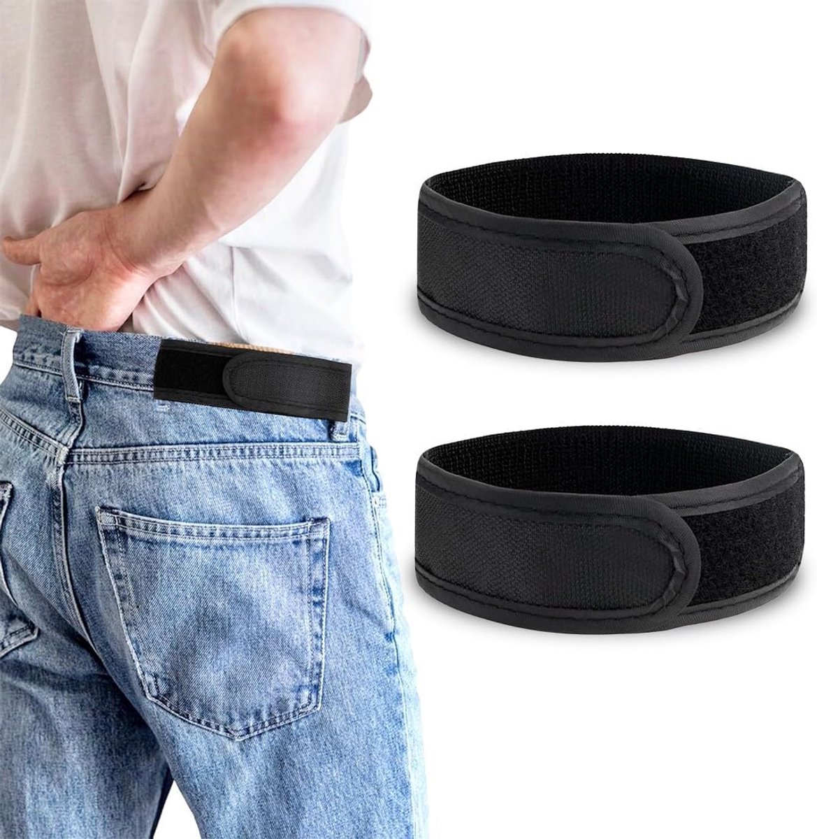 Pack of 2 Invisible Elastic Straps Without Buckle, Side Belt Without Buckle, Invisible Side Belt, Soft Waist for Home - ShopVlot