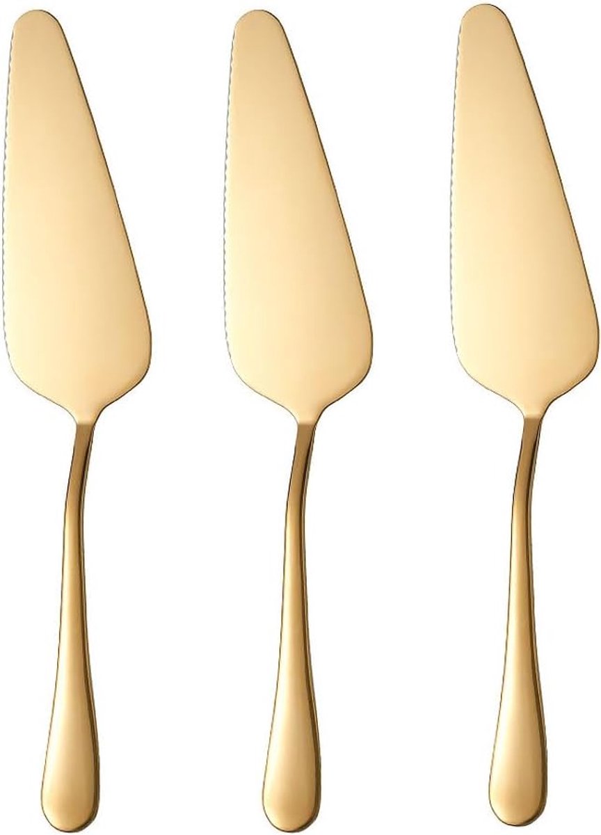 Taartschep van roestvrij staal, set van 3 stuks, taartschep, taartschep, pizzaschep, lasagneschep, keukenhulp voor - ShopVlot