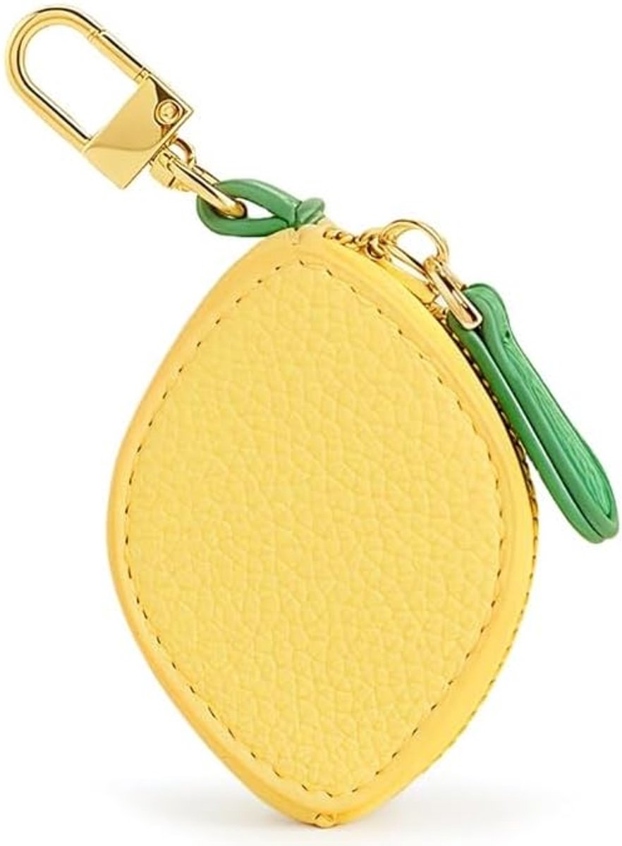 Mini purse ladies orange, fruit pendant bag, bag hanger leather, coin wallet, cute design in the shape of a, Yellow - ShopVlot