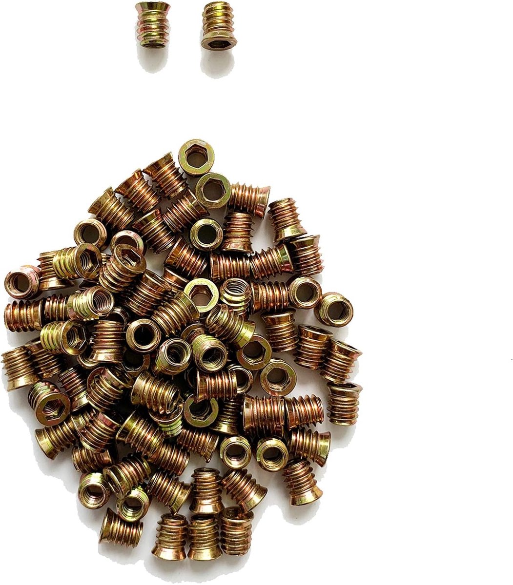 LIKERAINY 150Pcs Galvanized Iron Furniture Hex Drive Nut Full Threaded M8×15mm Wood Insert Nuts for Woodworking - ShopVlot