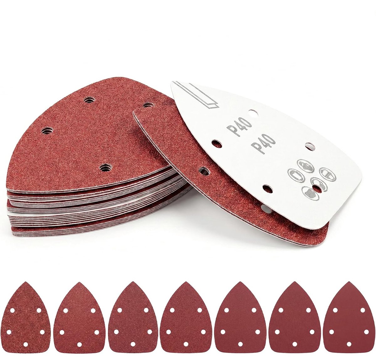 35 Pcs Triangular Sandpaper, Sandpaper, , Grain Size 40/60/80/120/180/240/320 Sanding Pads, Mouse Detail Sanding - ShopVlot