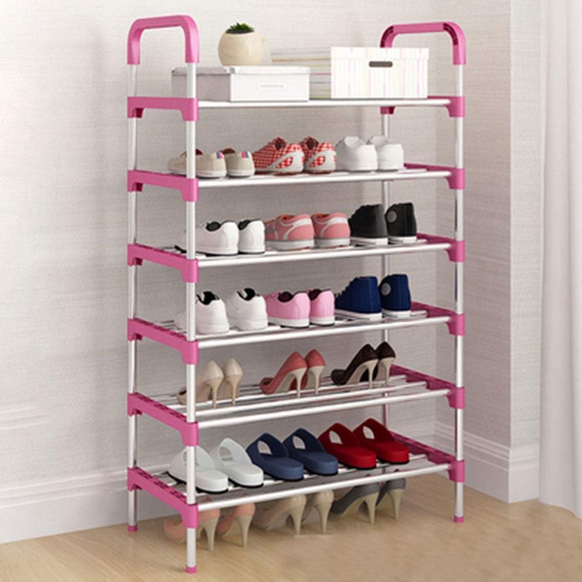 Schoenenrek 6 lagen - Sterke draagkracht - Geschikt voor diverse schoenen - Ideaal voor slaapkamer - ShopVlot