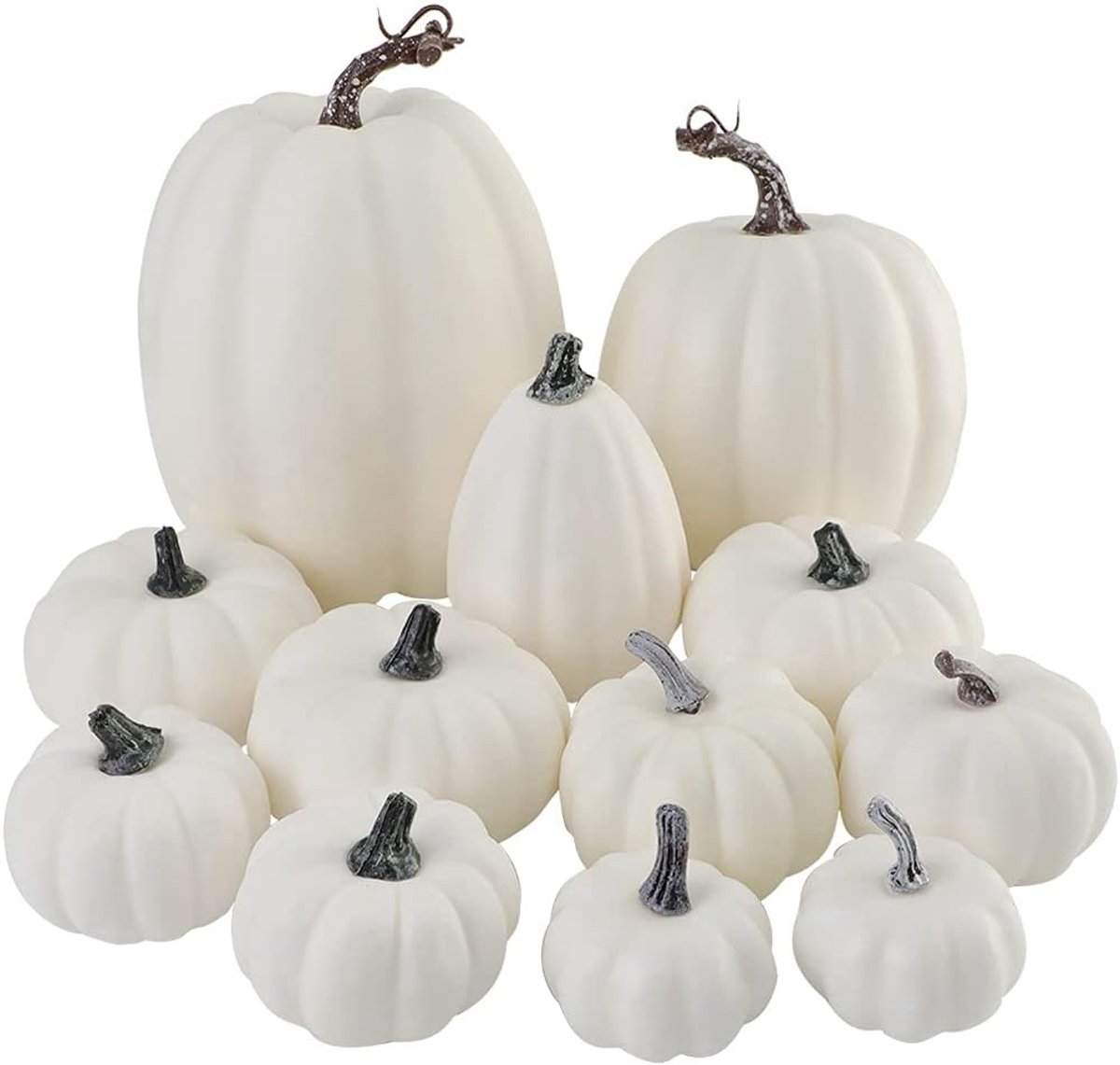 Kunstpompoenen pakket 12 stuks - diverse maten - decoratief voor herfst en Halloween - sfeervolle seizoensdecoratie - ShopVlot