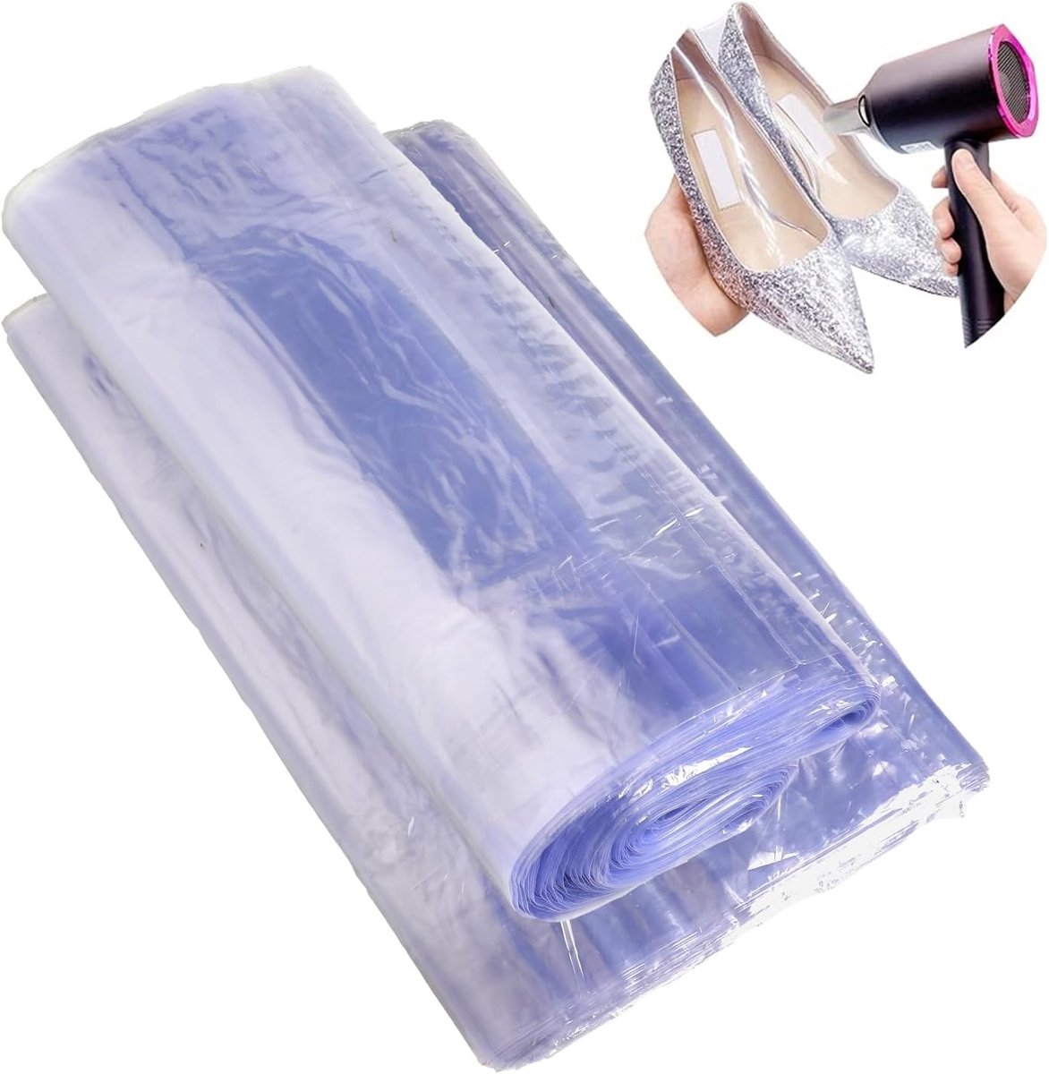SnelShoppen - 100 Stuks Krimpfolie Zakjes voor Cadeaus, DIY Crafting, Boeken en Schoenen - 20x40 cm PVC, Warmte Seal, Perfect voor Feesten en Verpakki