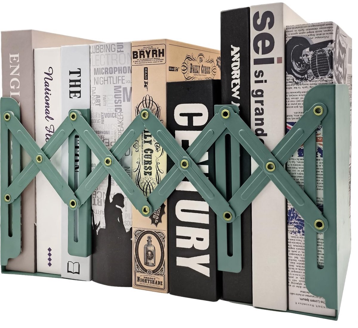 Casalora Verstelbare Metalen Boekensteun - Uitschuifbare Boekenhouder Non-Slip - Heavy Duty Boek Organizer voor Boeken, Tijdschriften en Bureau - Groente