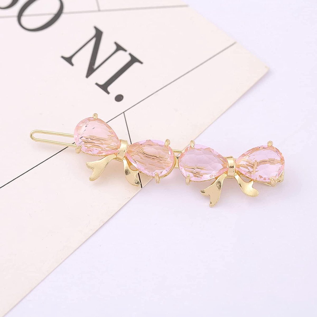 2 Pack Girls Cute Crystal Bow Hair Clips Temperament Beautiful Hair Accessories Suitable for Ladies and Girls Student - ShopVlot