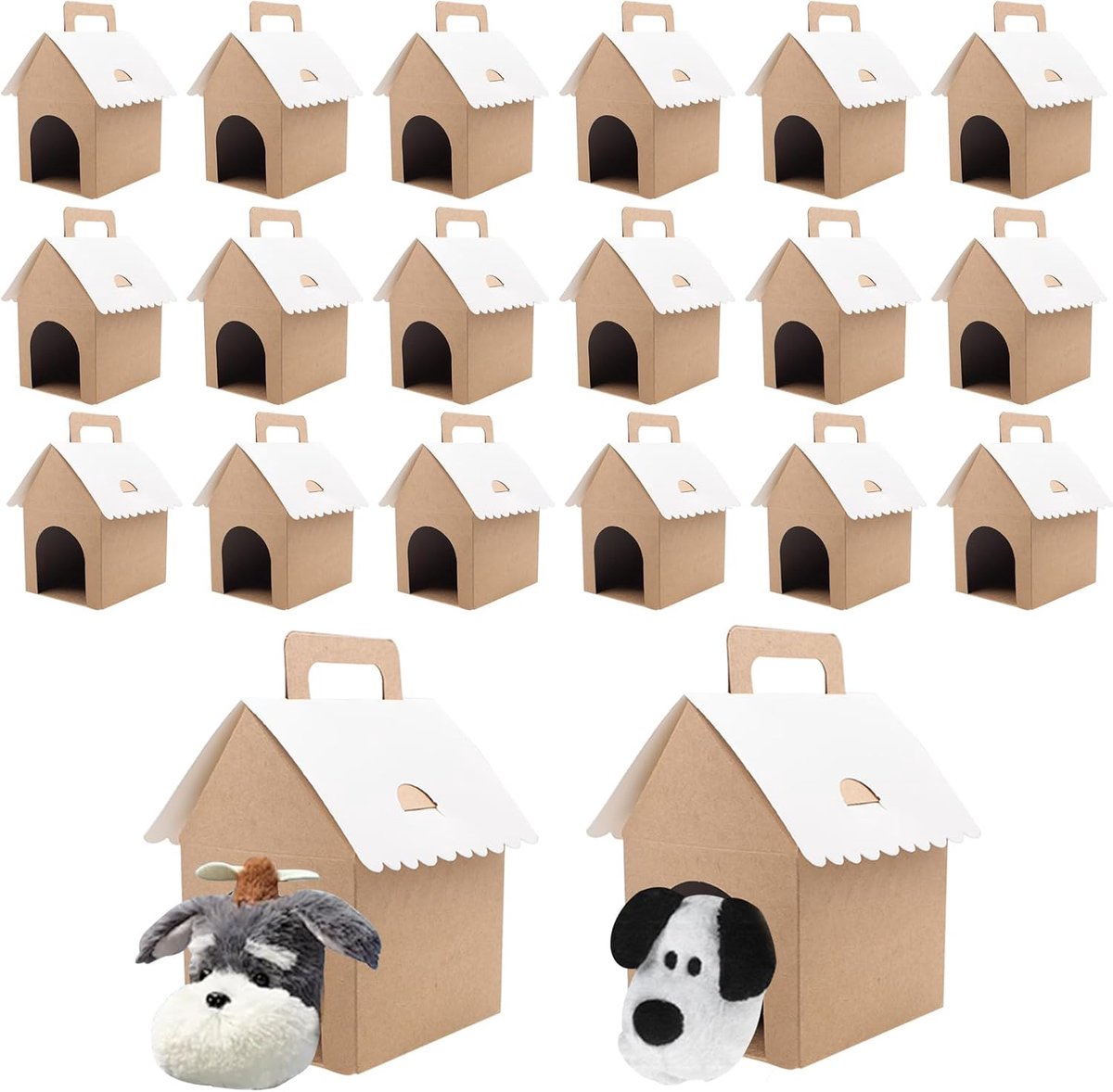 24 stuks geschenkdozen voor hondenverjaardagsfeest, hondenhok, opvouwbaar, met gaten voor adopties, verjaardagen, 18 x - ShopVlot