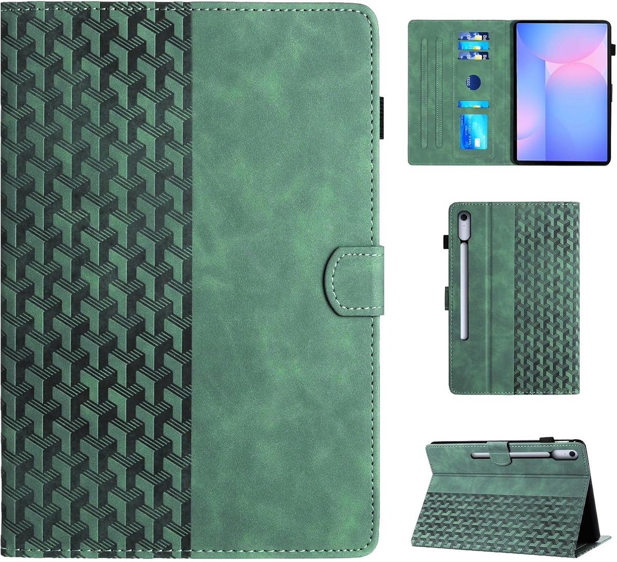 CASAFUNY Hoes voor Samsung Galaxy Tab S10 FE Plus, multi-angle folio beschermhoes met automatische slaap/waakfunctie - ShopVlot