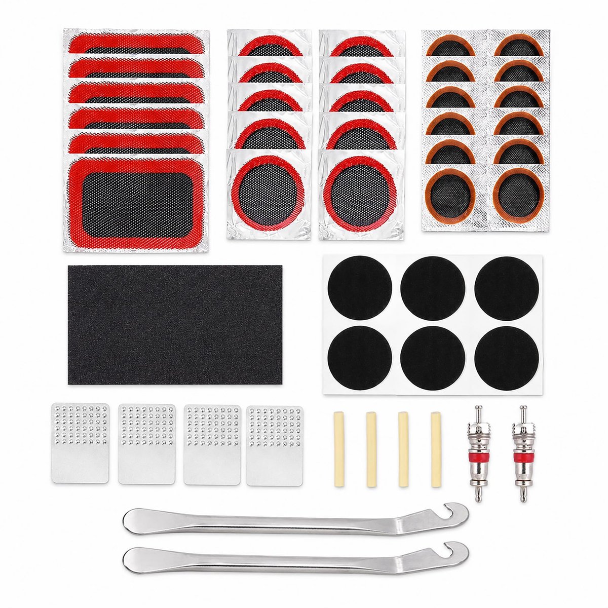 ALLY-MAGIC Reparatieset voor fietslekken, 50 stuks fietsbanden reparatieset met Crowbar, Reparatie van lekke banden - ShopVlot