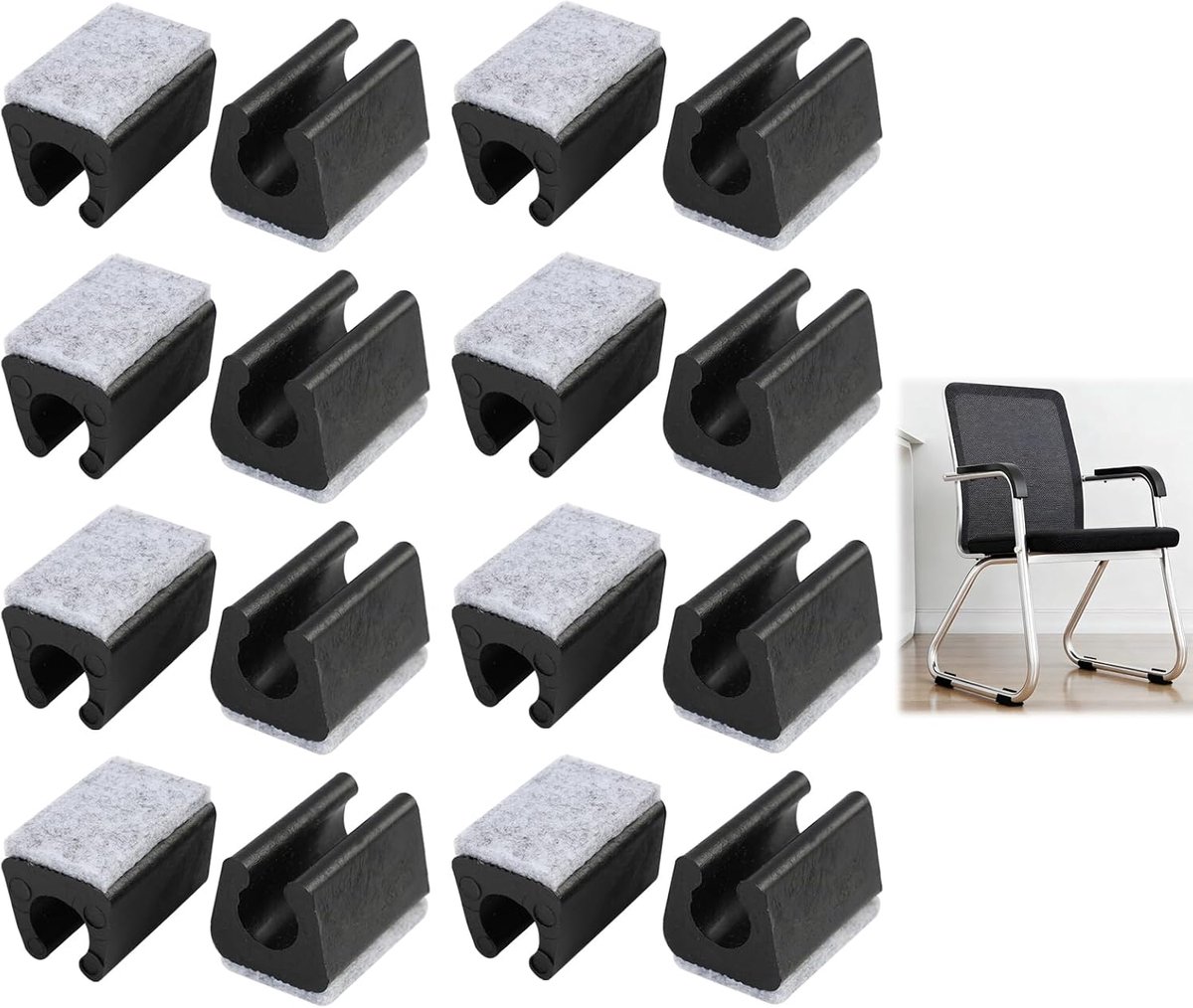 Stoelglijders (16 stuks) voor schommel- en schommelstoelen, bescherming voor parket, laminaat, tegels en tapijt - ShopVlot