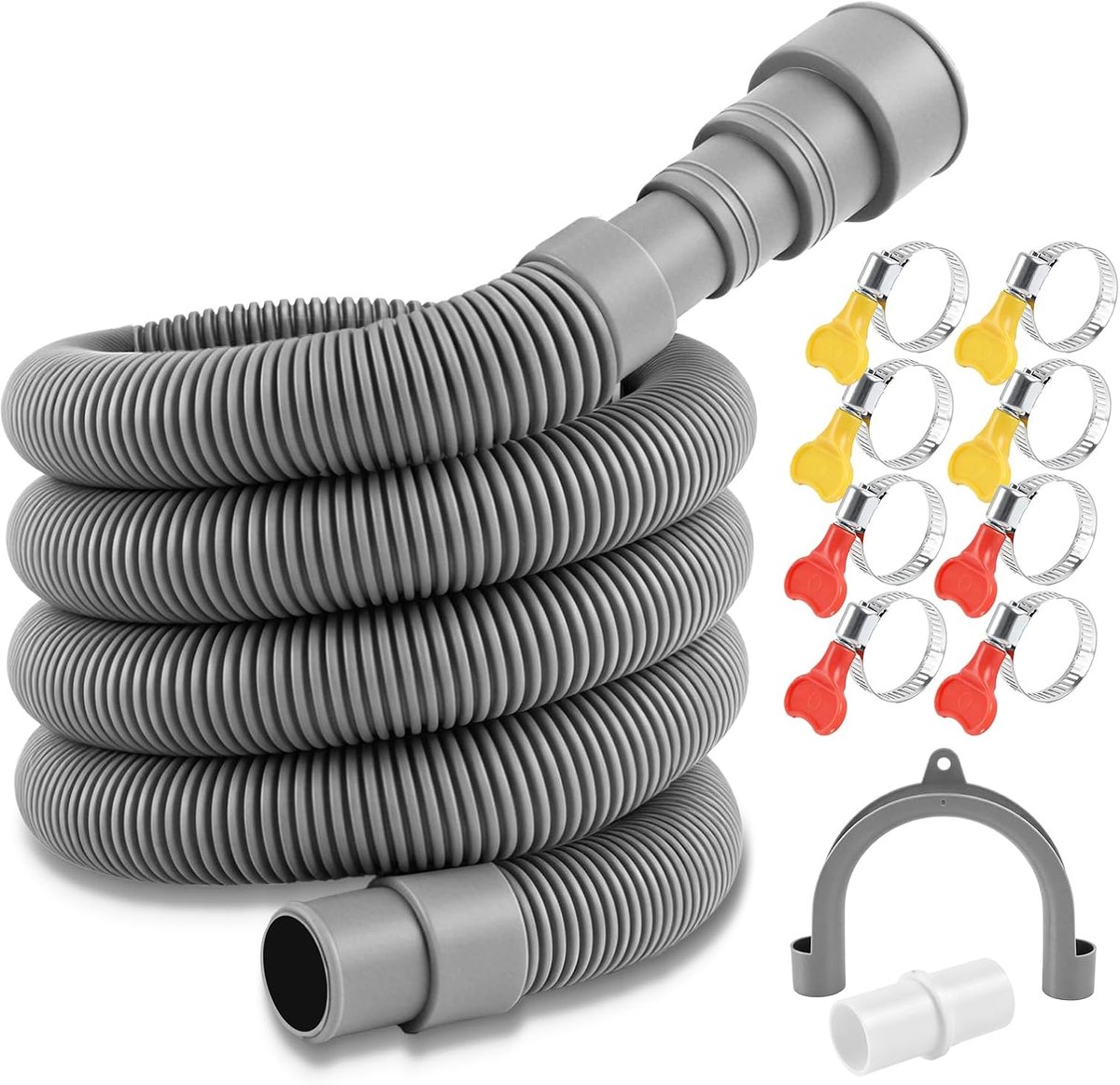 Afvoerslang voor wasmachine 1-3 m, PP, knaagdierbescherming, waterdicht (2 m) - ShopVlot