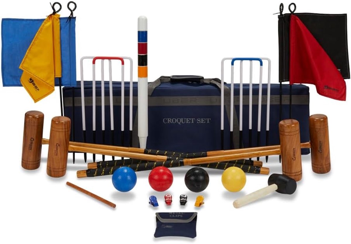 Overgames Extremely High Quality Pro Croquet / Croquet Set for Advanced (4 Players), Croquet Set Made of Hardwood, Eco - ShopVlot