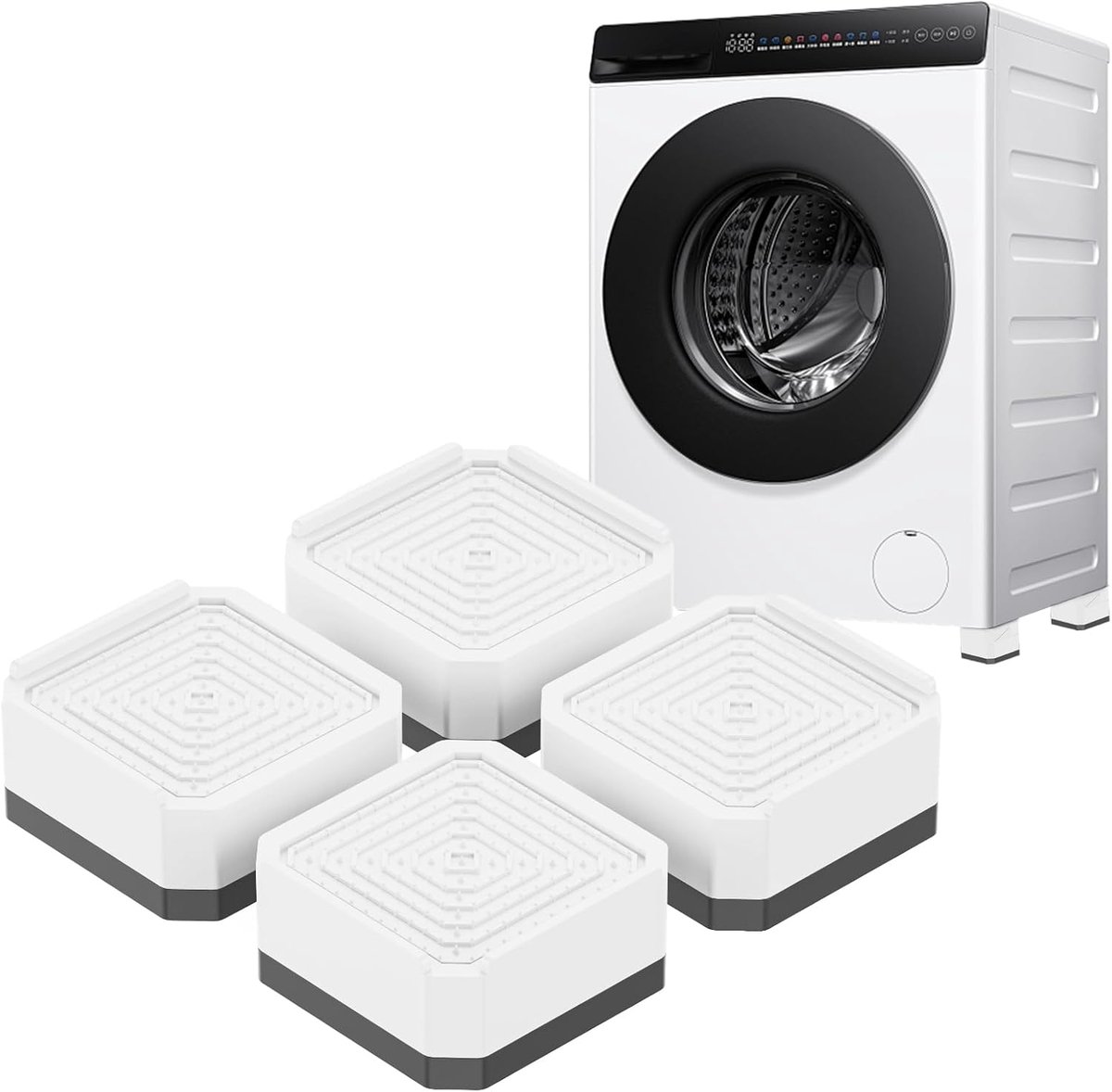 DEWEL 4-Piece Washer & Dryer Feet Set, White Furniture Riser Set - ShopVlot