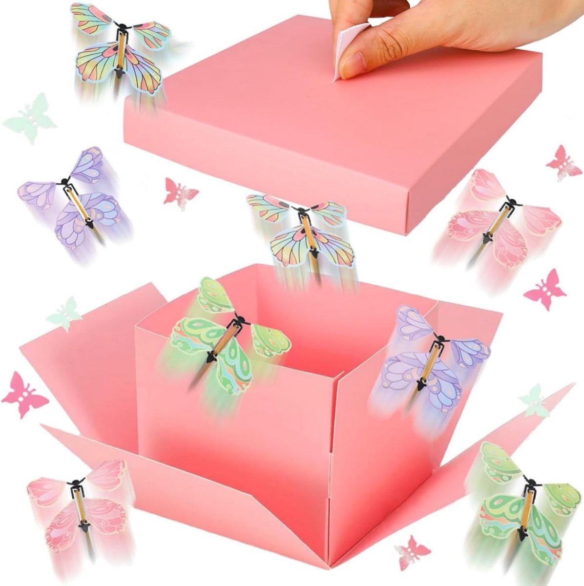 Basetousual Geschenkdoos met explosievlinder, Verjaardag Surprise Box, verrassingsdoos met 8 stuks vlinders voor - ShopVlot