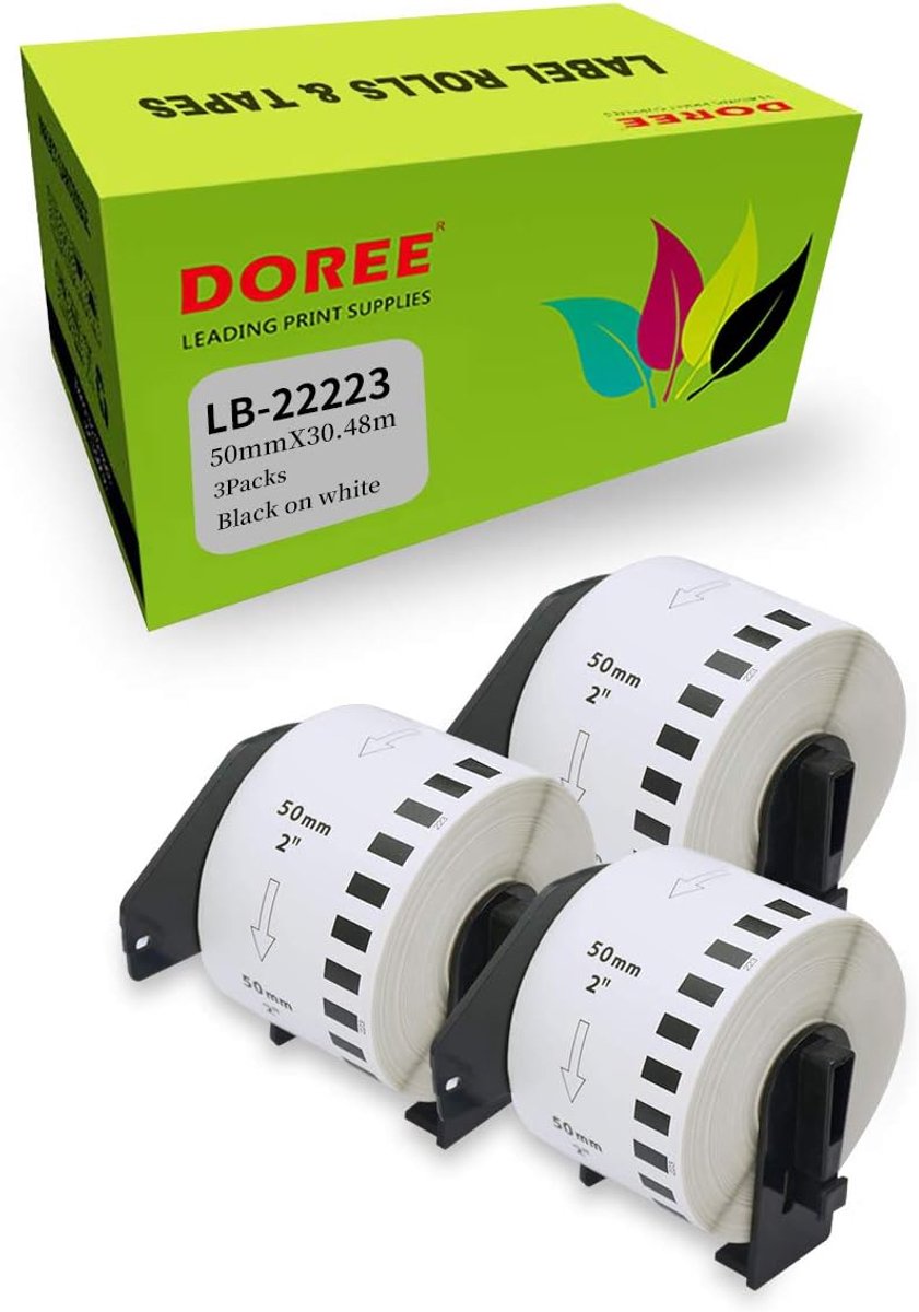 DOREE 3× White DK-22223 Compatible Brother DK-22223 Address Label Rolls - ShopVlot