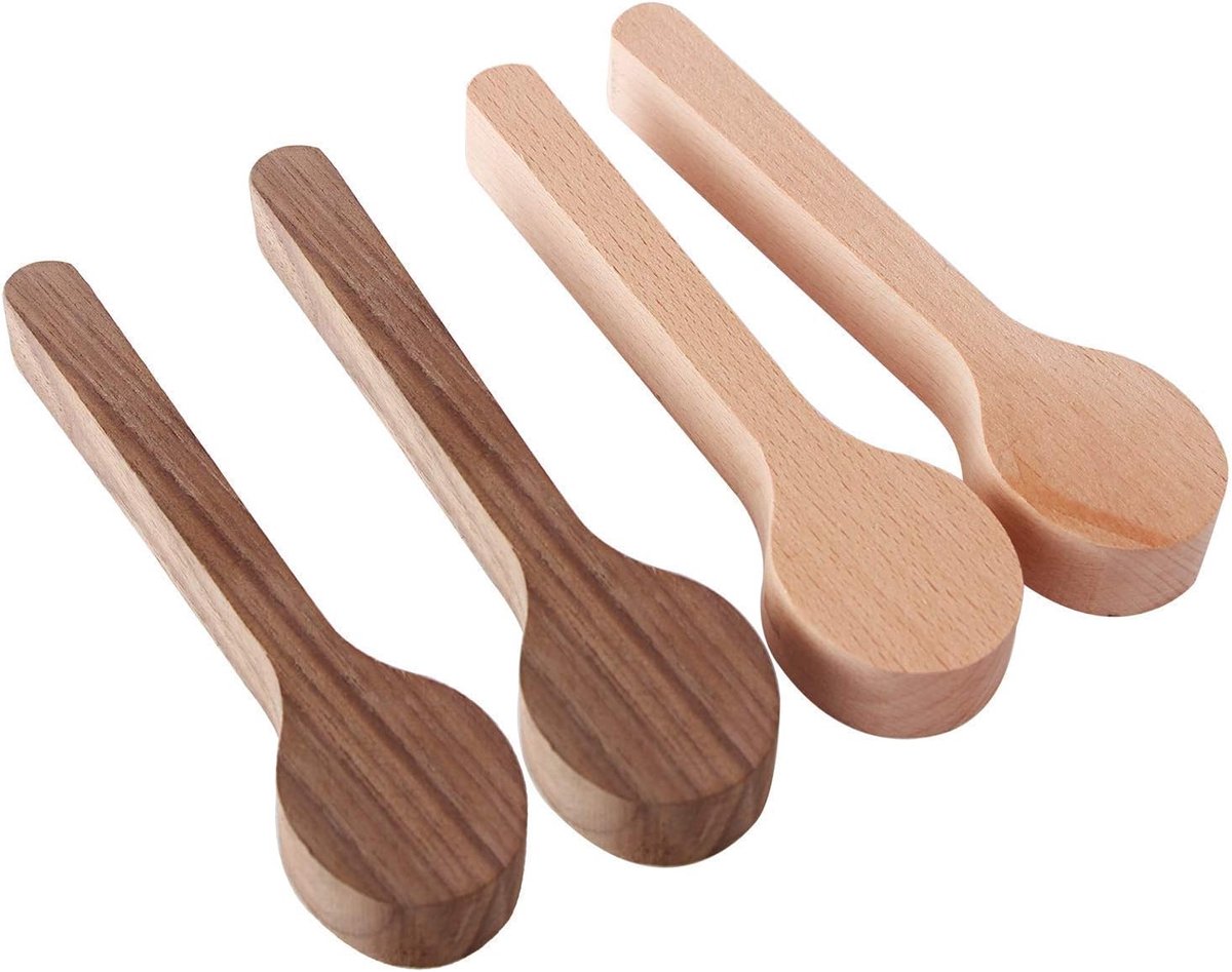 Wood Cutting Spoon Blank Set Beech and Walnut Unfinished Wooden Craft Whittling Carving Kit for Beginner Whitteler (4 - ShopVlot