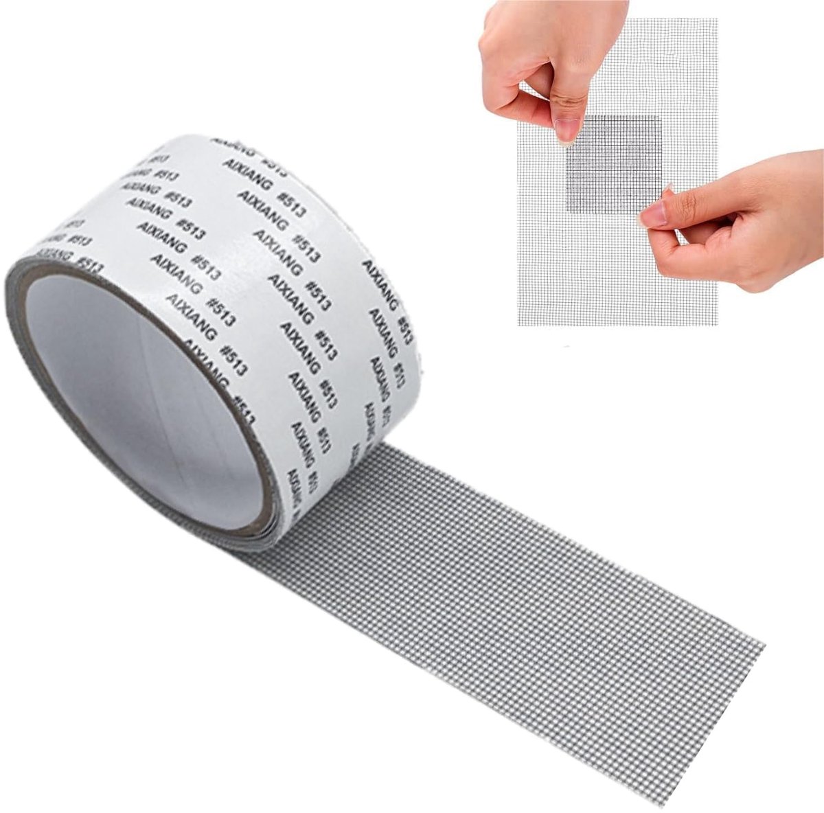 Vliegengaas Reparatietape Zelfklevend - Hor Reparatie Kit voor Gaten en Scheuren - Sterke Kleefband voor Raam- en Deurhorren - Insectenwerende Herstelband 5 cm - Duurzame Reparatie voor Vliegenhorren en Muggenhorren - Grijs