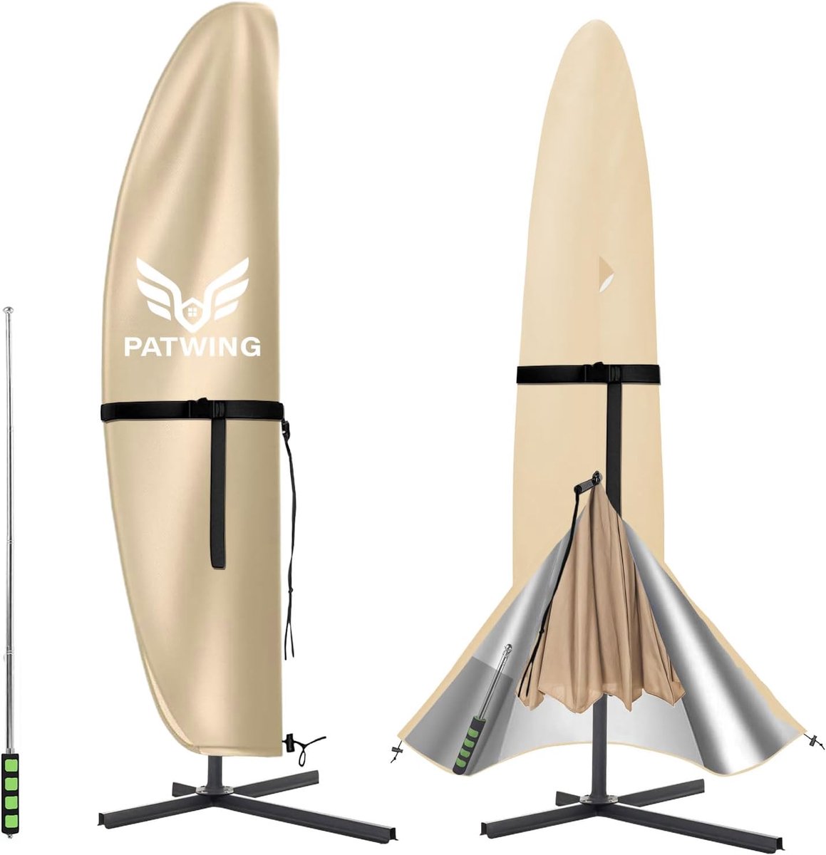 Parasol Protective Case with Rod - 600D Oxford Cover for Floating Parasol 2 to 4 m, Weatherproof, Waterproof, UV Anti - ShopVlot