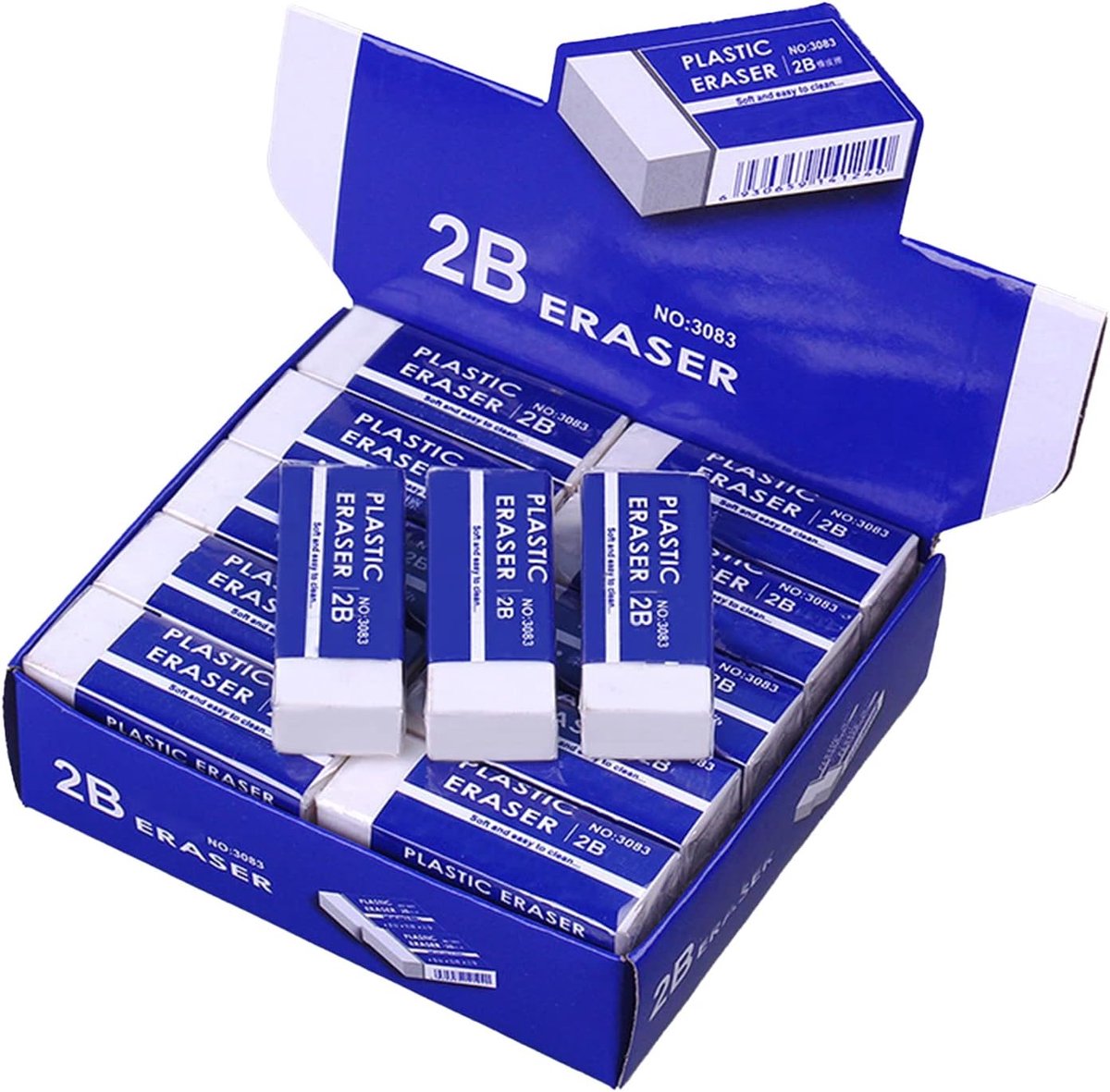 30pcs Plastic Erasers Latex Free Easy Remove White Erasers for Kids Artists School Office - ShopVlot