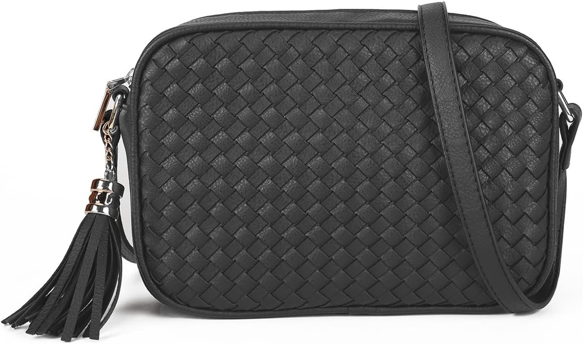Gladdon Women's Shoulder Bag Small Small Handbag Elegant Braided Tassel Shoulder Bag Black Small Elegant - ShopVlot