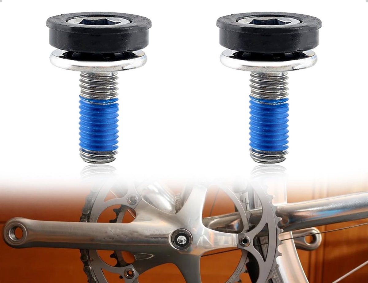 2 x fiets crankschroeven, 8 mm, waterdichte schroeven met antislip rubberen coating, ideaal voor mountainbikes en - ShopVlot