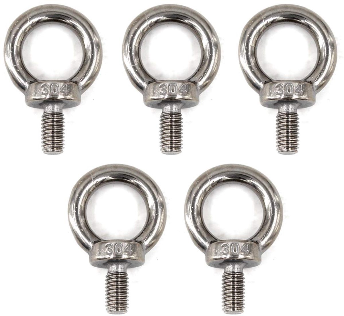 M8 Eye Bolt 304 Stainless Steel Heavy Duty Lifting Ring Bolt Screws (5 PCS) - ShopVlot