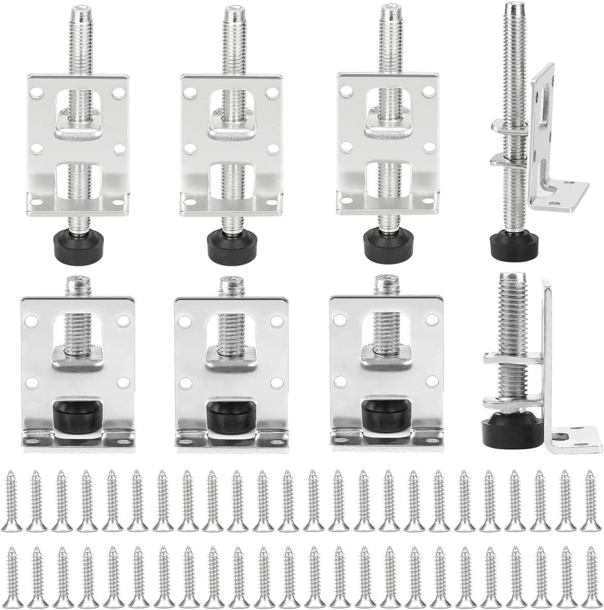 8 Piece Set with Adjustable Furniture Legs 55/102 mm Heavy Duty Silver Round Cold Rolled Steel Square 37.5 kg Maximum - ShopVlot