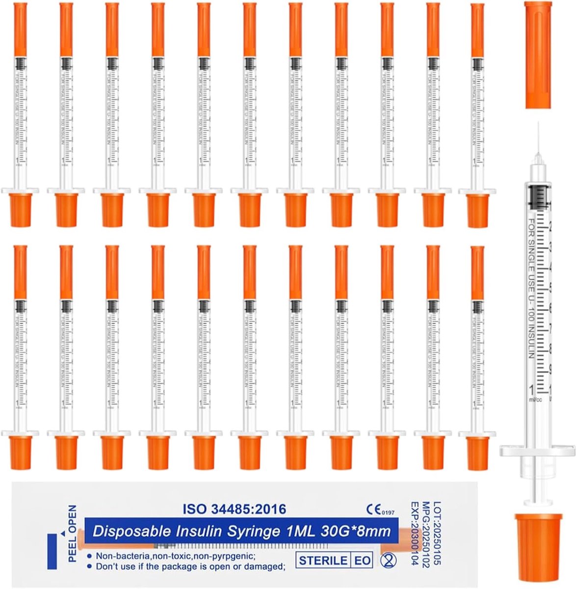 24 Pcs 1ml Plastic Tube Syringes, Multifunctional Measuring Instruments, Liquid Measuring Pump with Measuring Stripes - ShopVlot