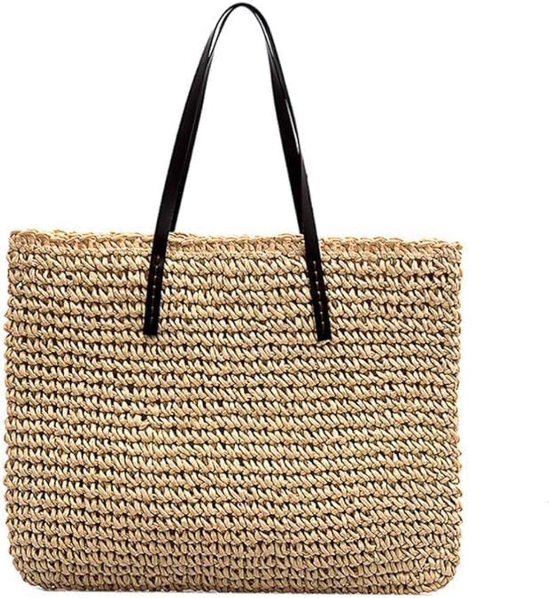 Tote tas voor vrouwen stro grote schoudertas met rits handtassen - ShopVlot