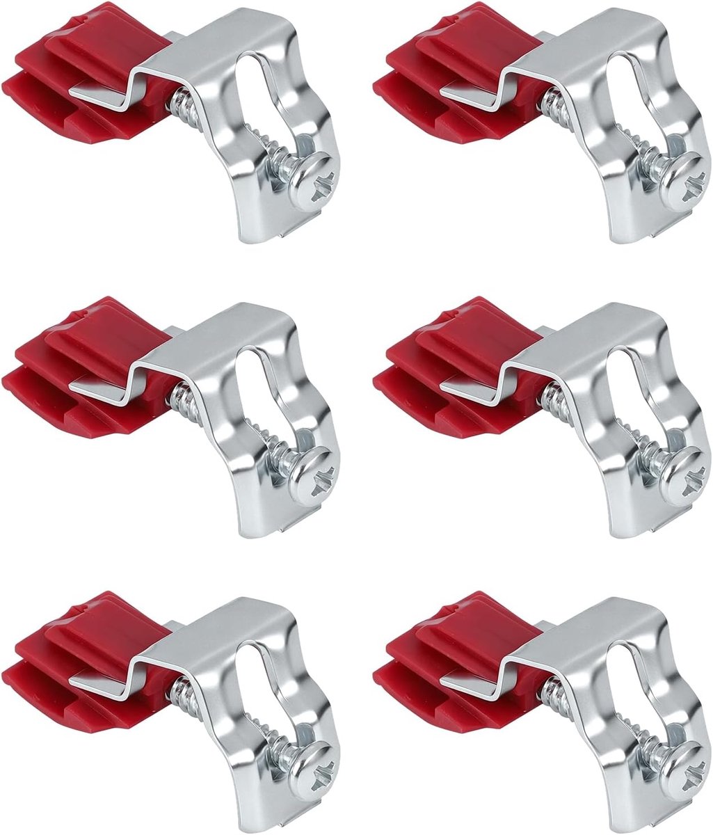 Spoelbakhouders, boogvormige keukenlijsthaken, verstelbare bevestiging voor inbouwsokkel, donkerrood, 50 x 25 x 18 mm - ShopVlot