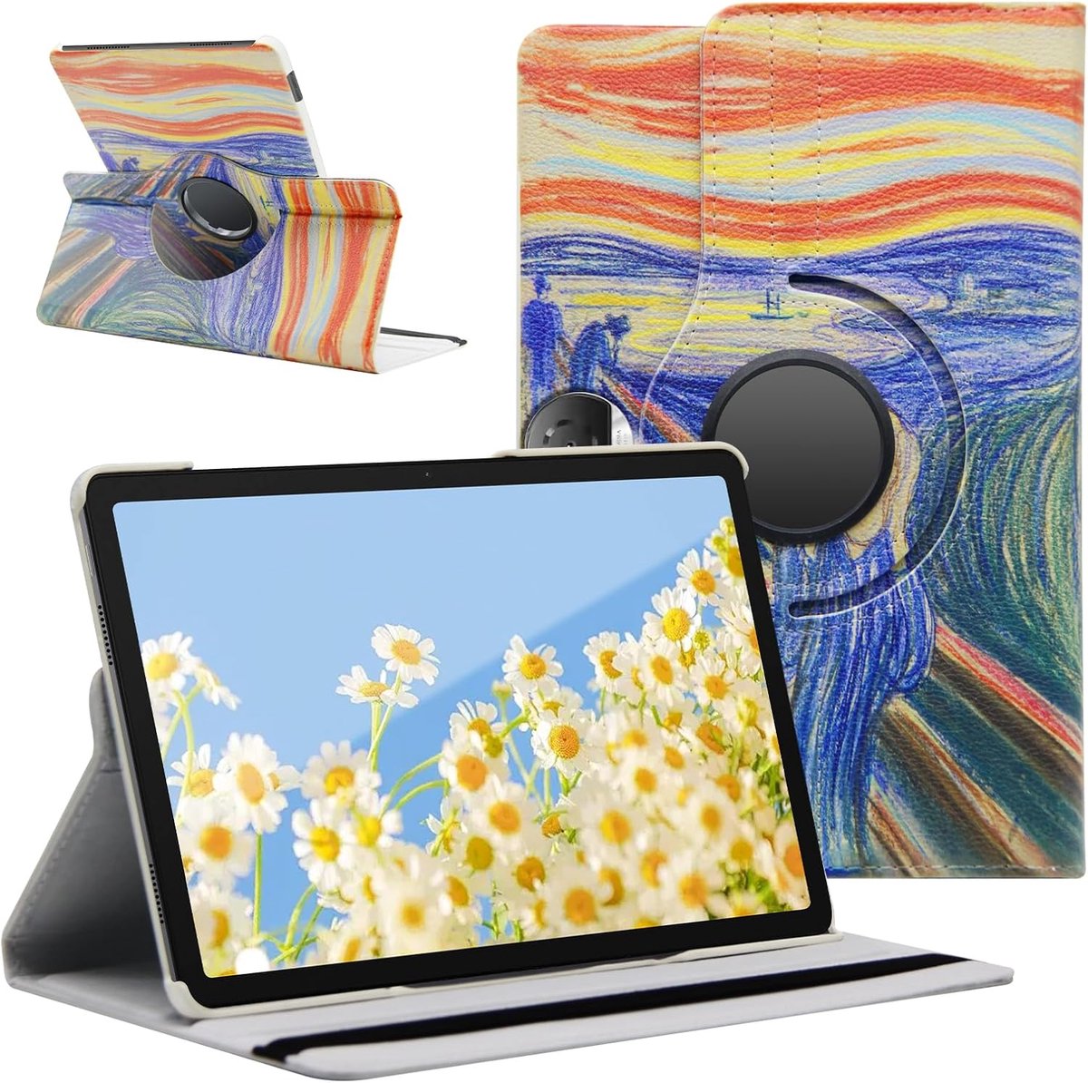 SWEIMEN Case Compatible with Honor Pad 9 12 Inch Tablet PU Leather Case 360° Rotating Multi Angle Protection Stand - ShopVlot