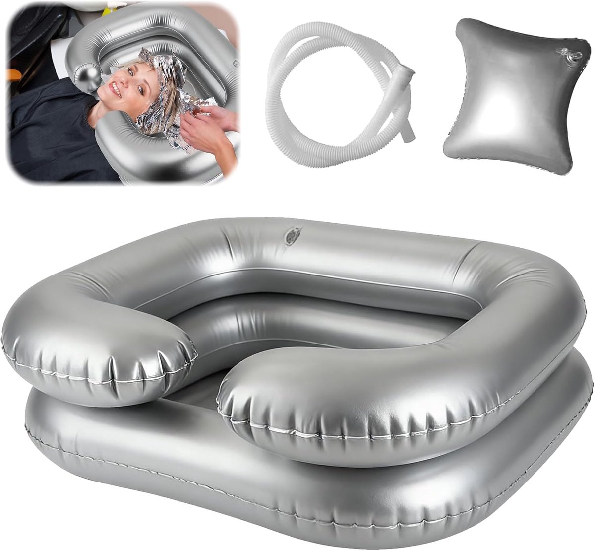 Haarwasbekken voor bedlegerigen - oplaasbaar mobiel - comfortabel en praktisch - ideaal voor ontspannen haarwas - ShopVlot