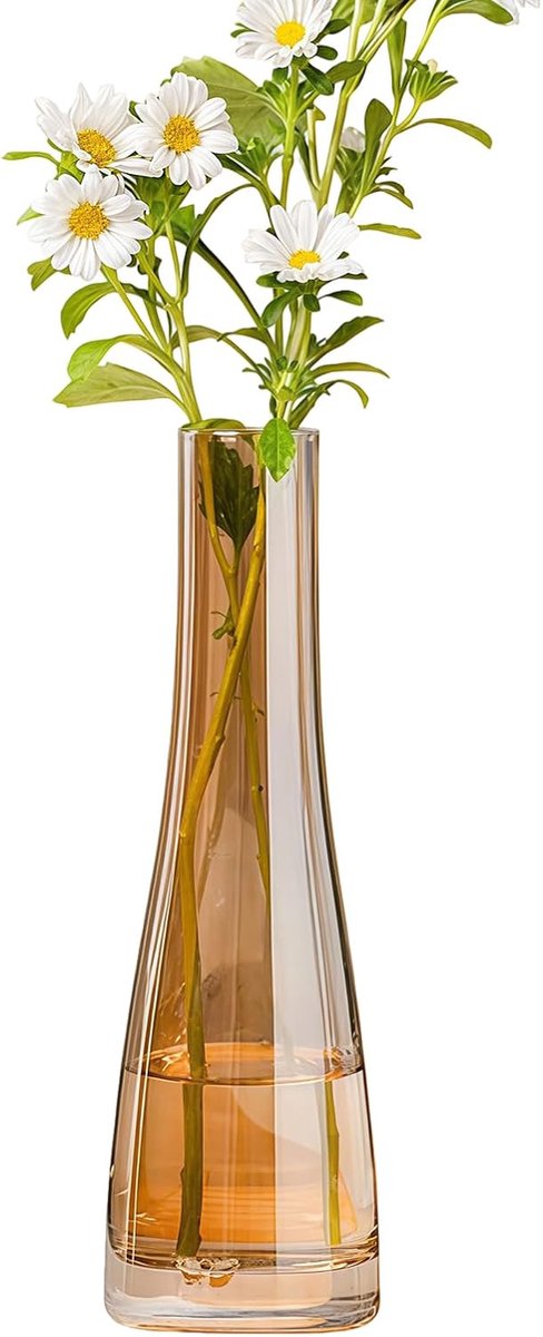 Glazen knopvaas 21cm - Handgemaakt kristalglas - Elegant ontwerp - Perfect voor tafeldecoratie - ShopVlot