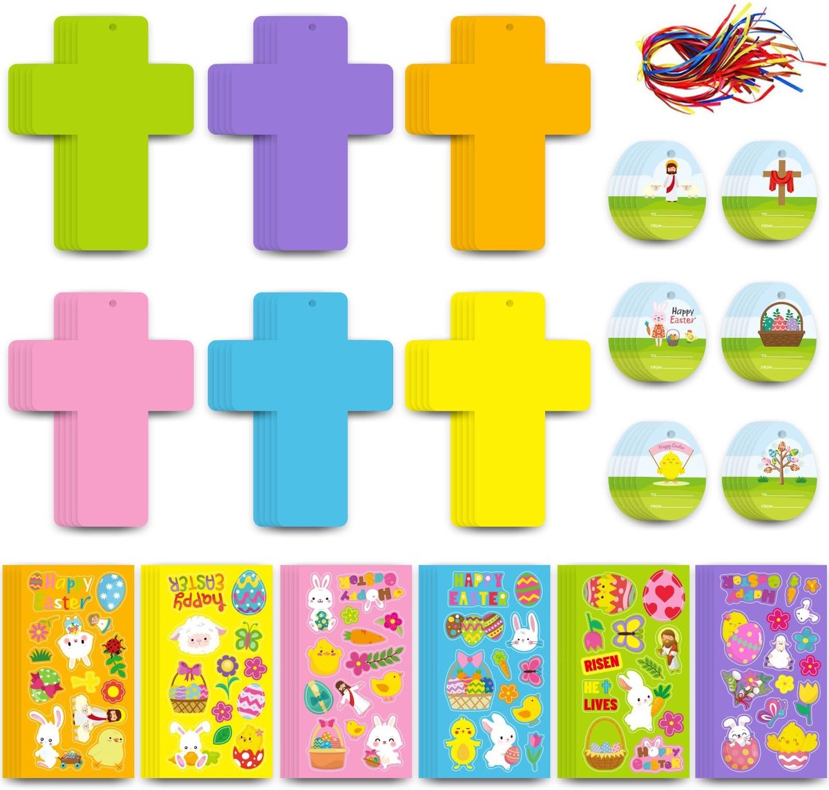 Solidchoice - Set van Zelfklevende Paasstickers voor Knutselprojecten