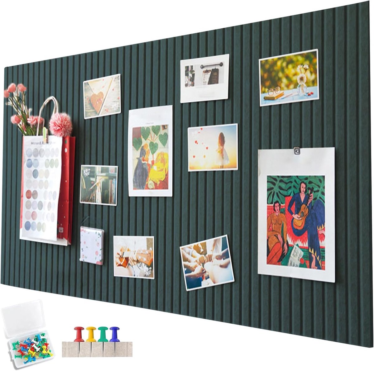 Kurkbord 60 x 40 cm - Vilt en kurk - Decoratief en opvouwbaar - Ideaal voor foto’s en moodboards - ShopVlot