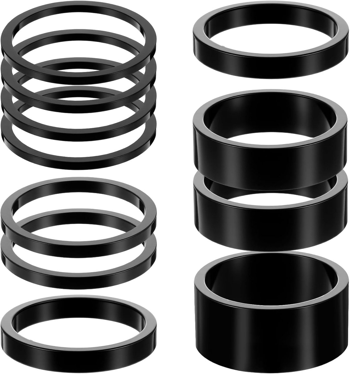 Fiets stuur spacers 11 stuks - 2 mm/3 mm/5 mm/10 mm/15 mm - hoogte verstelbaar - voor MTB en racefiets - ShopVlot