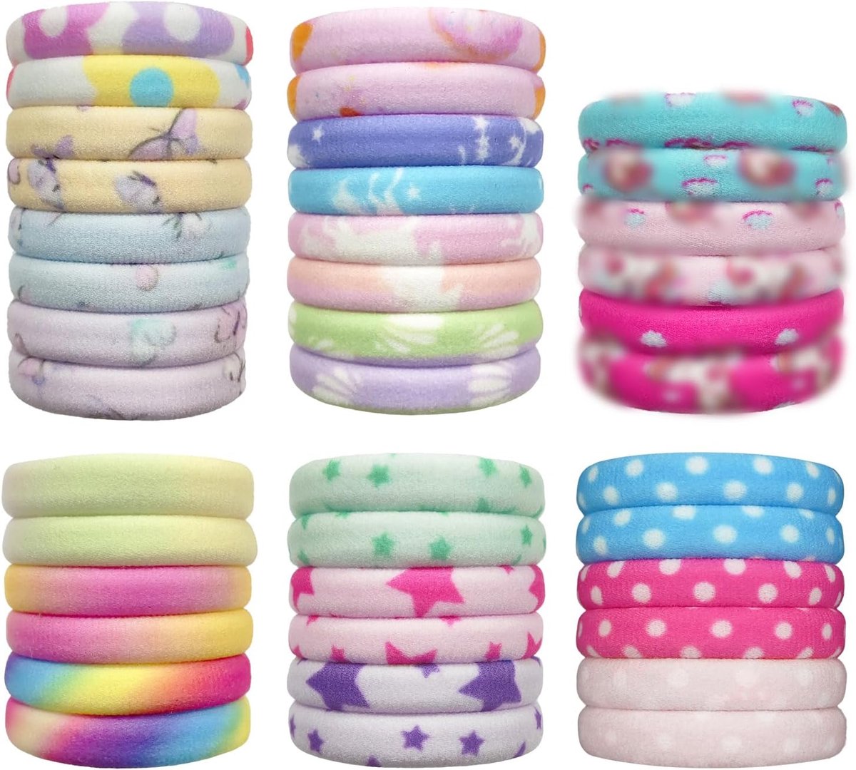 Haarstrikken Set 40 Stuks - Multicolor Haarelastieken - Zacht en Beschadigingsvrij - Perfect voor Kinderen en Vrouwen - ShopVlot