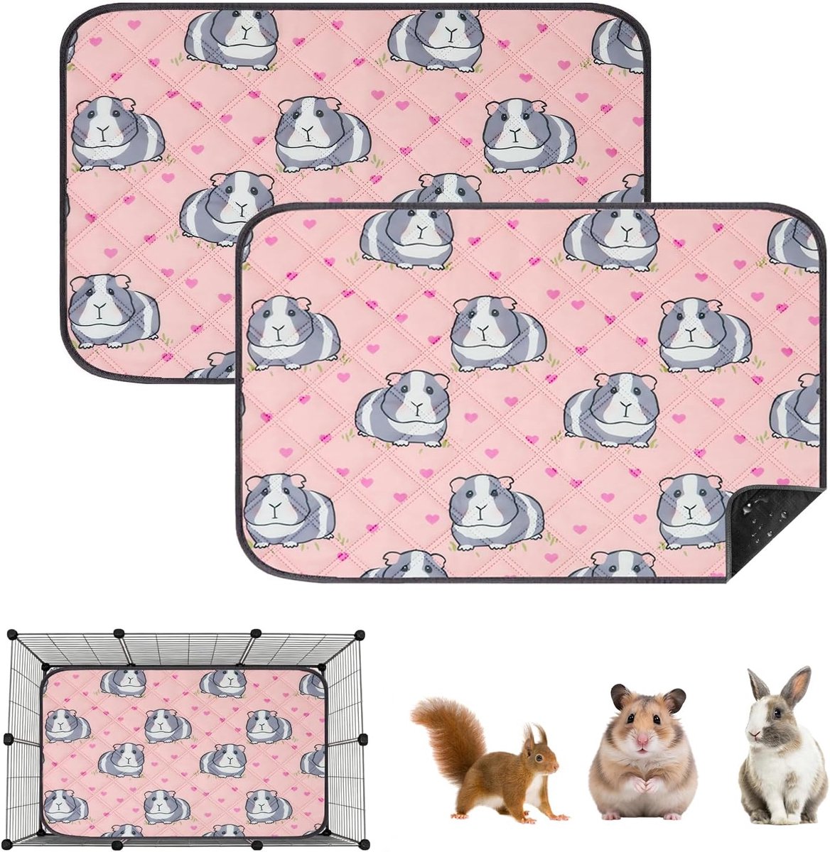 Pipi pads cavia's 61 x 45 cm - wasbaar en herbruikbaar - hygiënische matten voor kleine huisdieren - ShopVlot