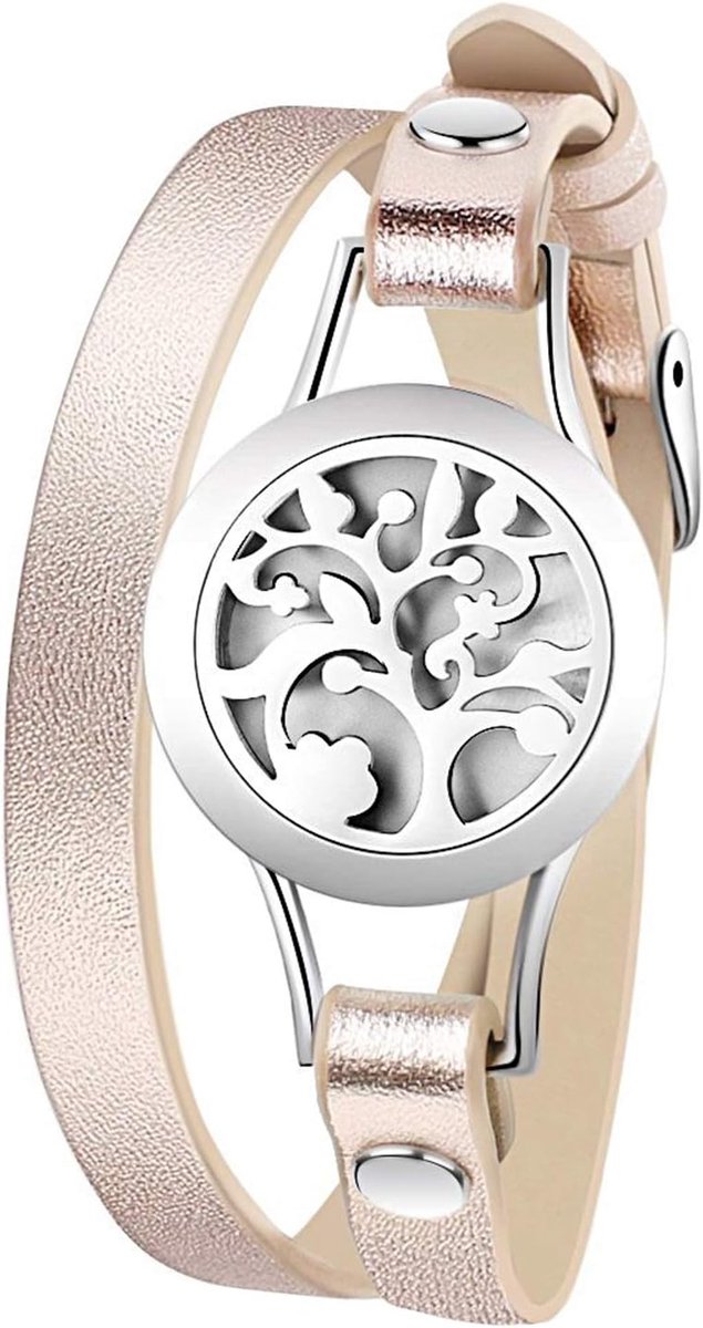 Aromatherapie armband - Echt leren - Aroma diffuser - Verfrissing voor jezelf - ShopVlot