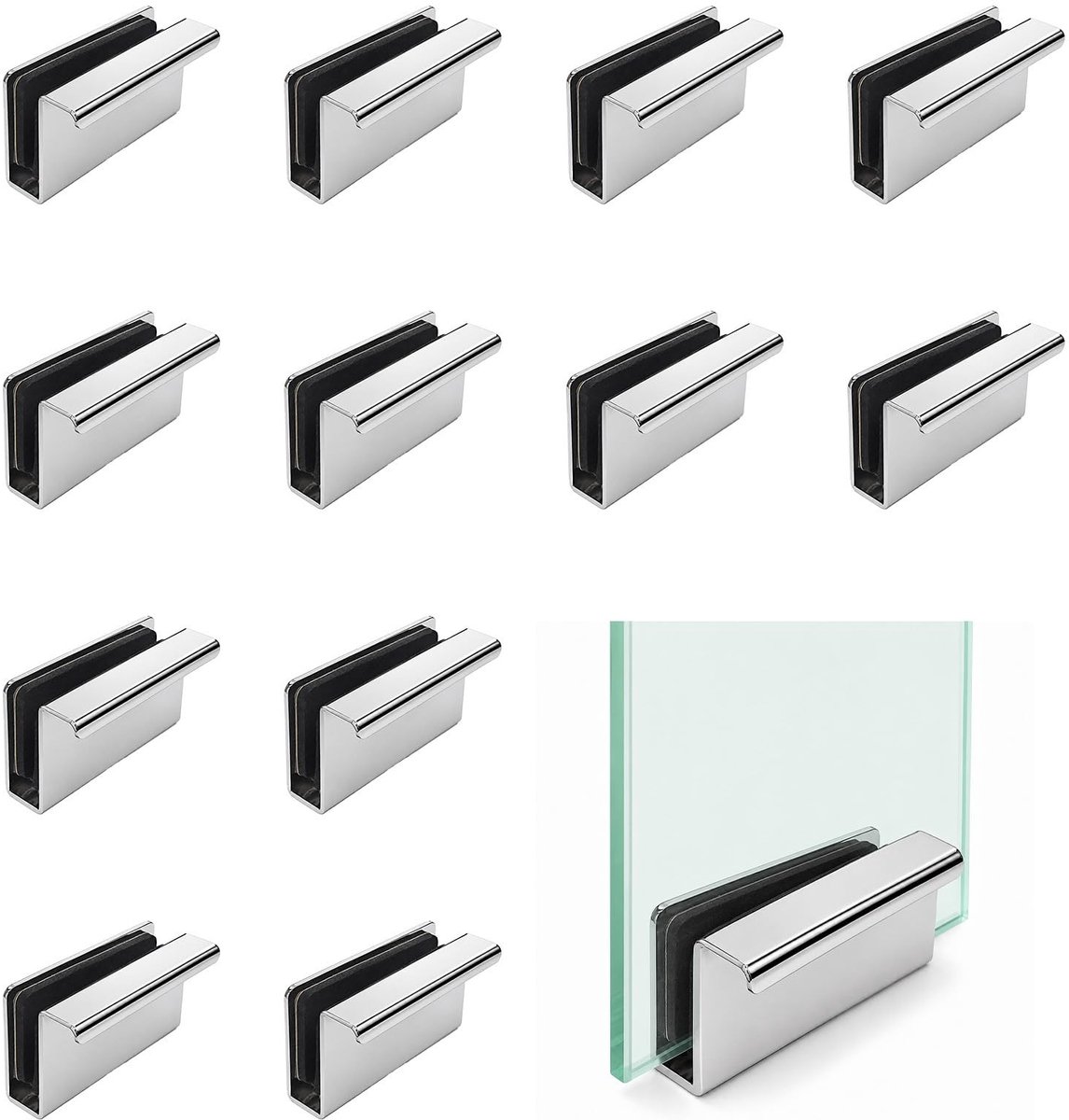 Solidchoice - Set van 12 Glazen Deurgrepen voor Vitrines