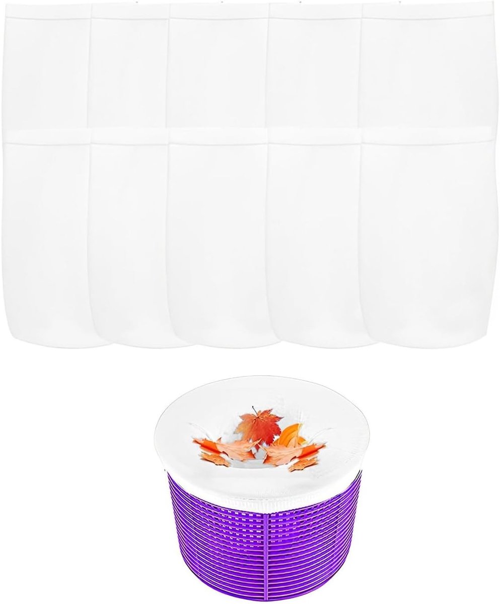 Skimmer zwembadsokken 10 stuks - ultradun nylon - herbruikbaar - optimale filtratie voor helder water - ShopVlot