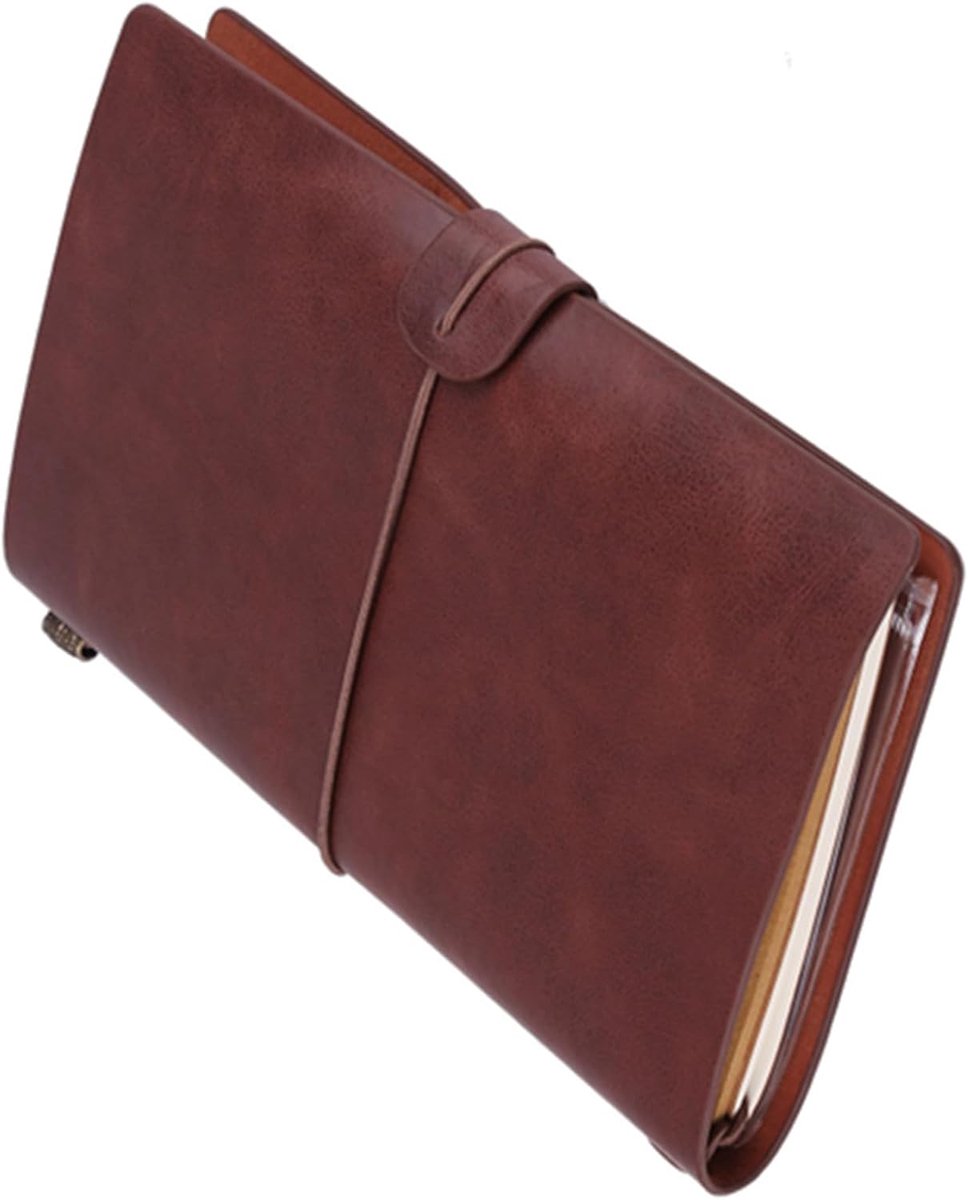 Notitieboek PU leer 8,2 x 5 inch - 72 vellen - vintage stijl - perfect voor schrijven - ShopVlot