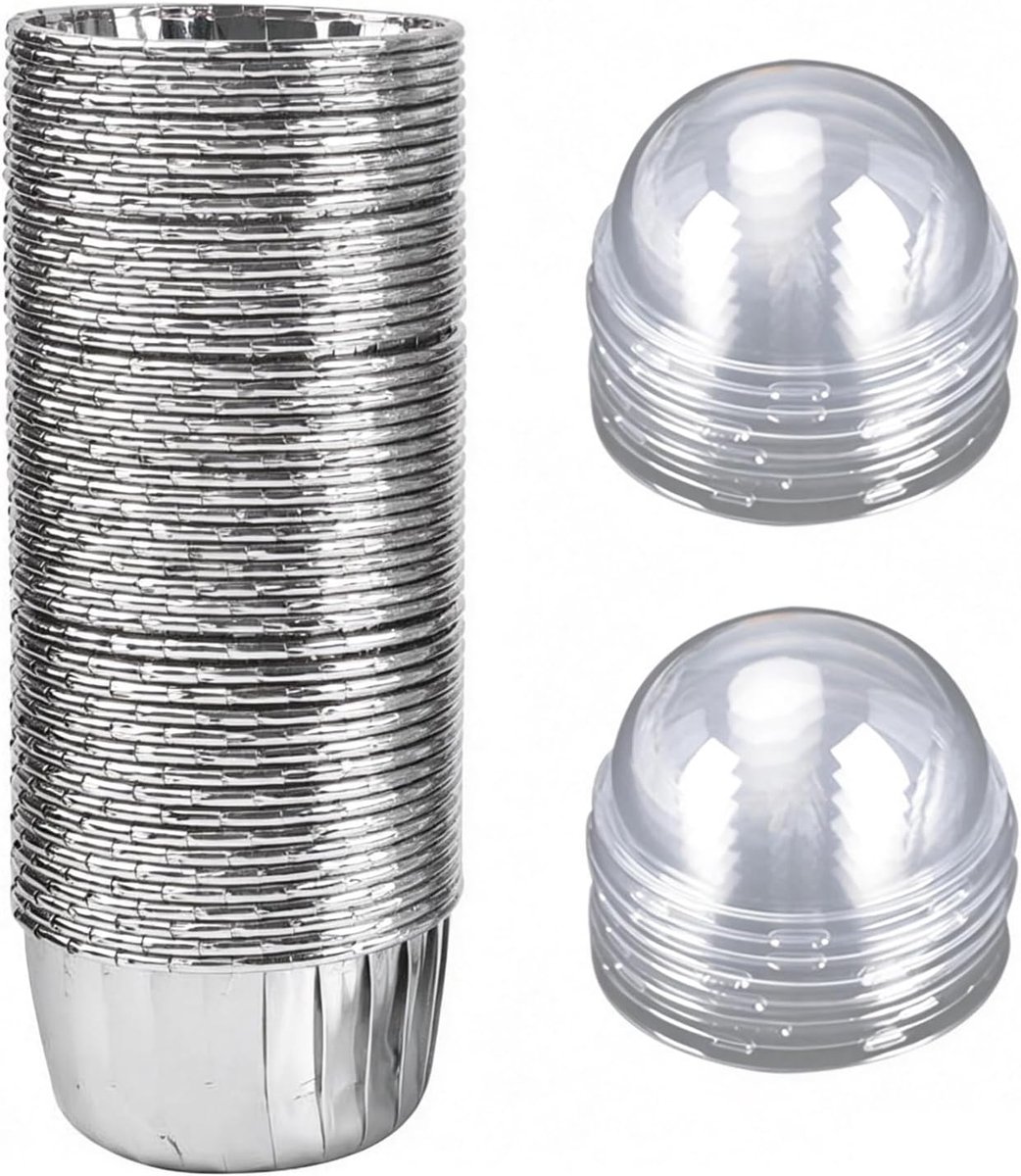 Cupcake muffinvormpjes 50 stuks - aluminiumfolie - hittebestendig - ideaal voor verjaardagsfeesten - ShopVlot