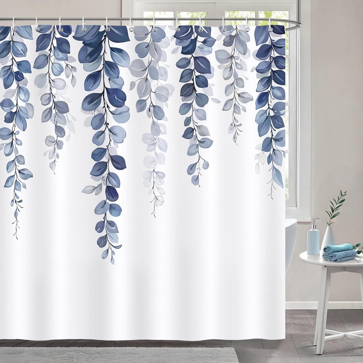 Douchegordijn 180x180 cm - Eucalyptusbladeren - Waterdicht en schimmelbestendig - Creëer een rustgevende sfeer - ShopVlot