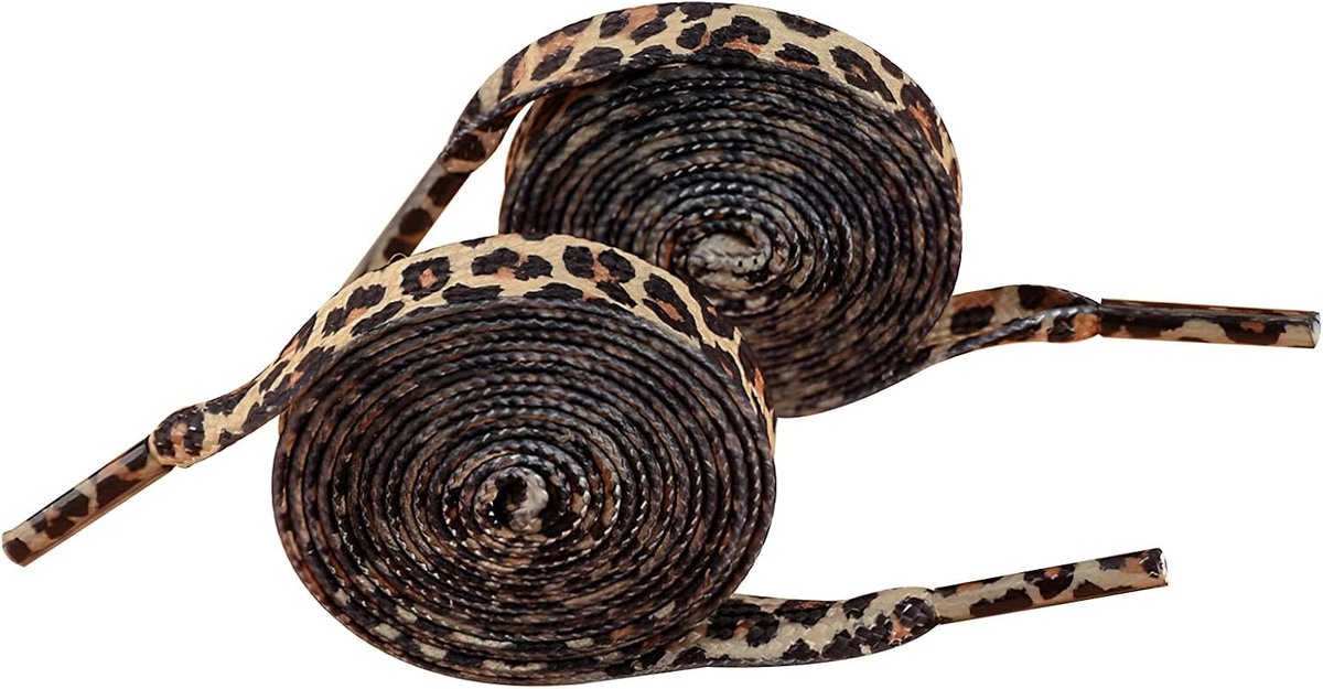 Schoenveters breed - 2 paar dierenprint - vervangende veters voor sneakers - trendy uitstraling - ShopVlot