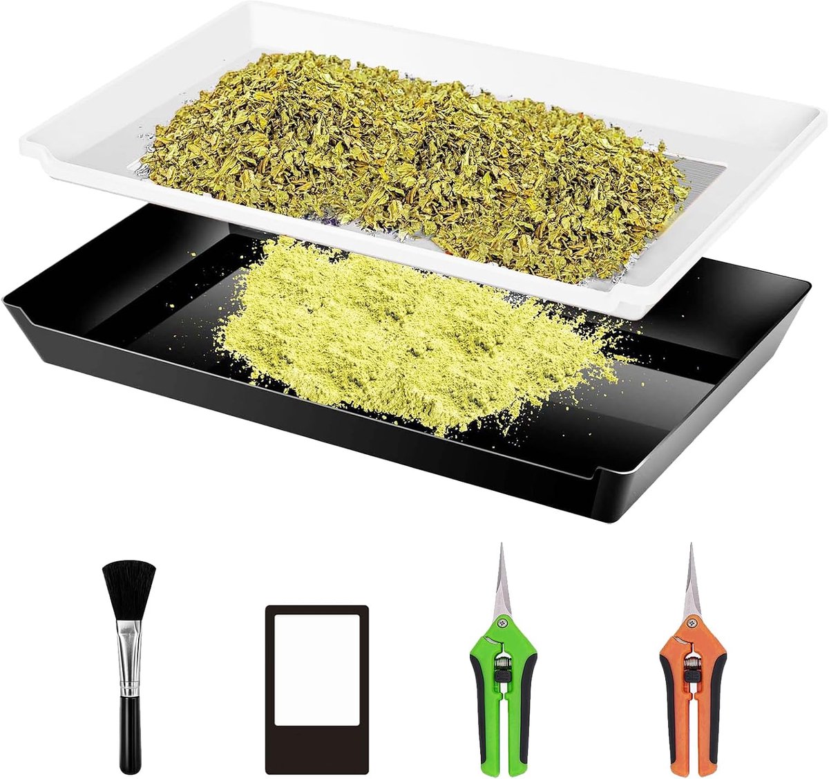 Pollenbord 38 x 25 cm - Verzamelt tray met filters - Inclusief scharen en vergrootglas - Ideaal voor precisie knippen - ShopVlot