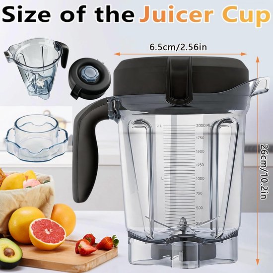 Mixercontainer 1,9 liter - roestvrij staal - citruspers met afsluitdeksel - ideaal voor Vitamix mixers - ShopVlot — afbeelding 5